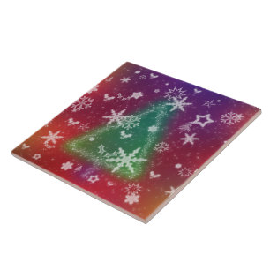 Cerâmica Feliz Azulejo Decorativa de Natal / Trivet