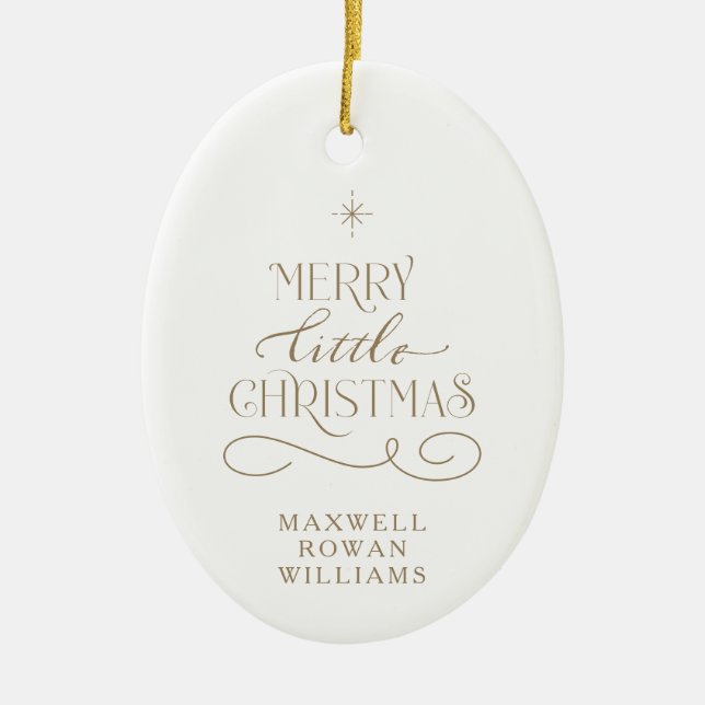 Cerâmica Feliz Feriado de Natal Novo Ornamento de Bebê (Frente)