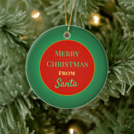 Cerâmica "Feliz Natal dos Papais noeis" Ornamento de Bribe 