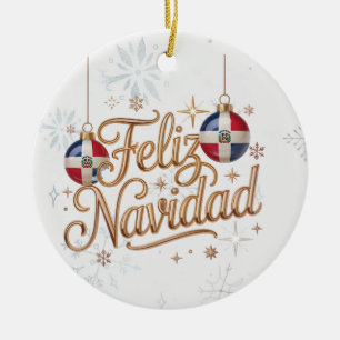 Cerâmica Feliz Navidad Ornamento de Natal da República Domi