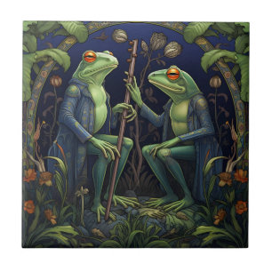 Cerâmica Filósofo Rei Sapos Azulejo (Coleção de Pântanos)