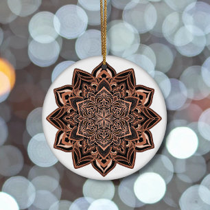 Cerâmica Floco de neve de cobre em ornamento cerâmico