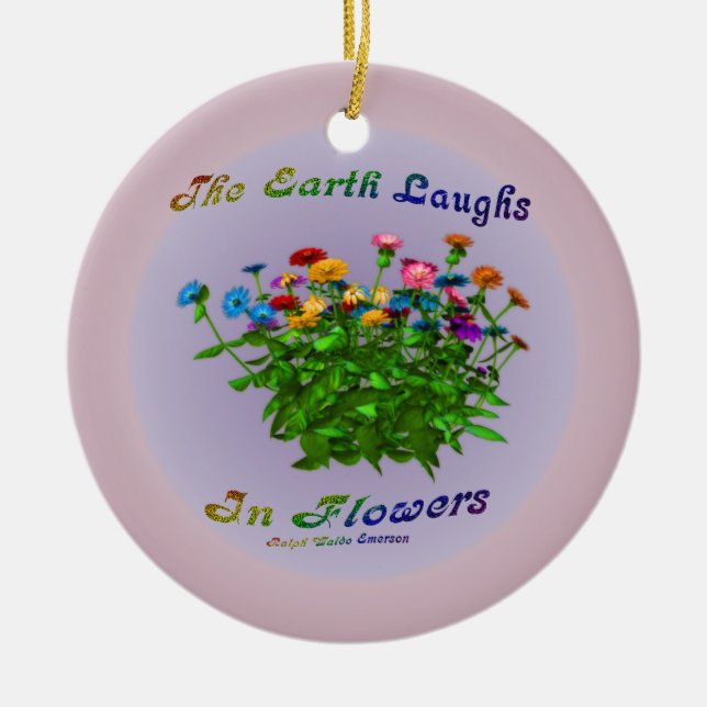 Cerâmica Flói o Ornamento de Cotação Inspiracional Feliz (Frente)