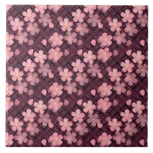 Cerâmica flores de cereja azulejo cerâmico