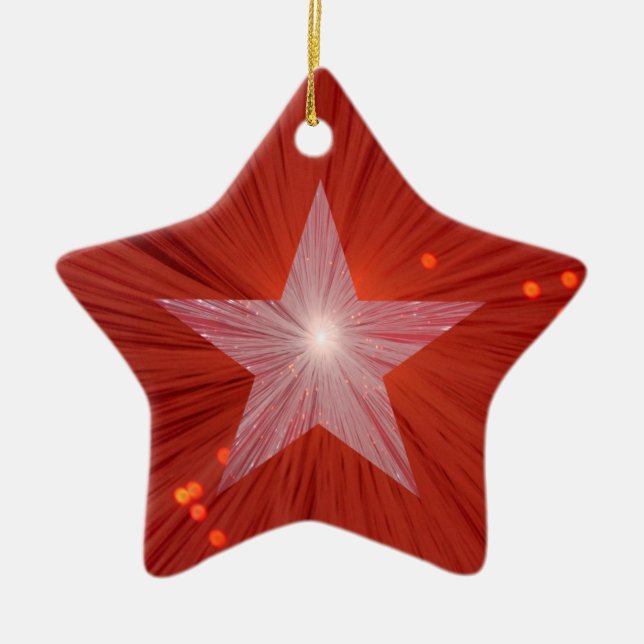 Cerâmica Forma de estrela de ornamento Red Star (Frente)