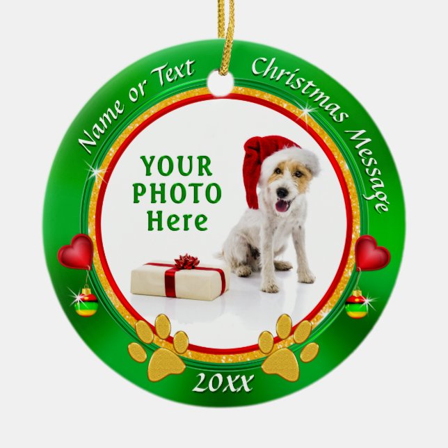 Cerâmica Foto, ornamento personalizados da árvore de Natal (Frente)