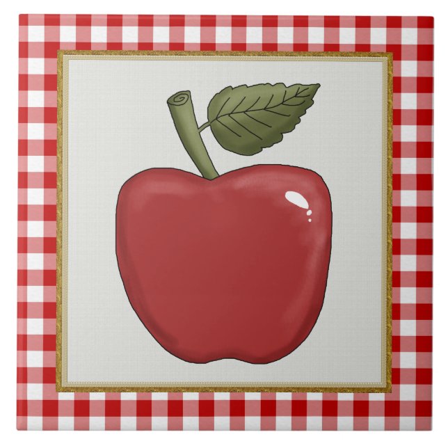 Cerâmica Fruta de Cartoon da Apple ou azulejo de Restauraçã (Frente)