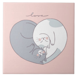 Cerâmica Gato De Amor Cata Azulejo Cerâmico