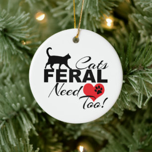 Cerâmica Gatos Feral Precisam De Amor Para Ornamento De Gat