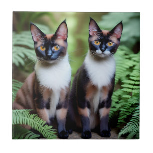 Cerâmica Gemidos de Gatos Siameses de Chocolate, Azulejo de