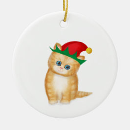 Cerâmica Ginger kitten personalizado ornamento da árvore de