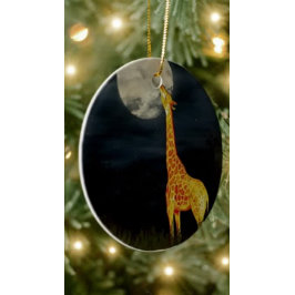 Cerâmica Girafa e Lua | Desdecoração de ornamento personali