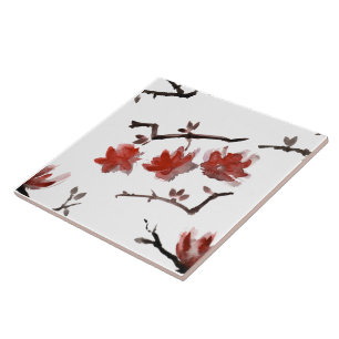 Cerâmica Grande azulejo cerâmico com design de flor repetid