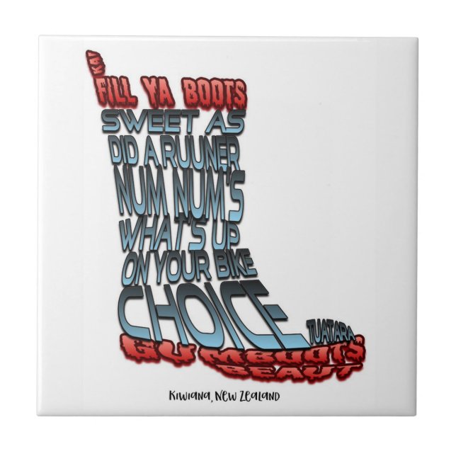 Cerâmica Grande azulejo com design de Kiwiana (Frente)