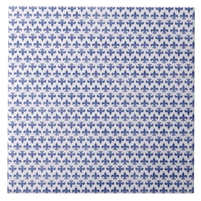 Cerâmica Grande azulejo da flor de lis (Frente)