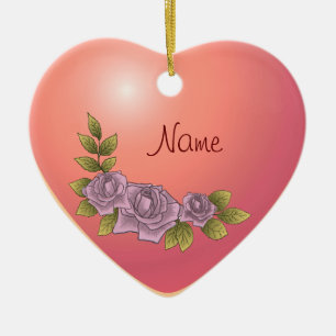 Cerâmica Guarnição de Rosa Rosa ornamento