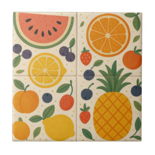 Cerâmica Harmonia de Fruta de Verão - Azulejo cerâmico de a