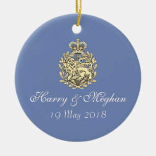 Cerâmica Harry real e ornamento Wedding de Meghan (azul)