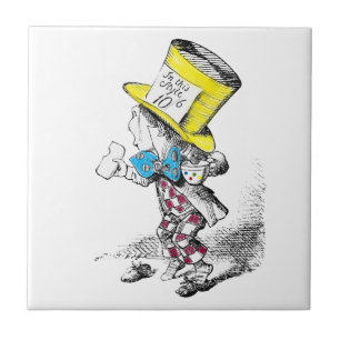 Cerâmica Hatter louco do vintage de Alice no azulejo do