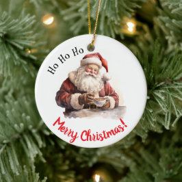 Cerâmica Ho Ho Ho! Papais noeis de ornamento cerâmico perso