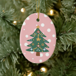 Cerâmica Ilustração de Árvore de Natal Ornamento Cerâmico