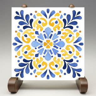Cerâmica Impressão de Azulejo Amarelo Fleur-de-Lis