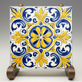 Cerâmica Impressão de Azulejo Amarelo Fleur-de-Lis