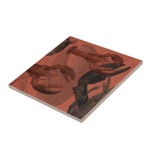 Cerâmica Lagosta Ao Azulejo De Impressão