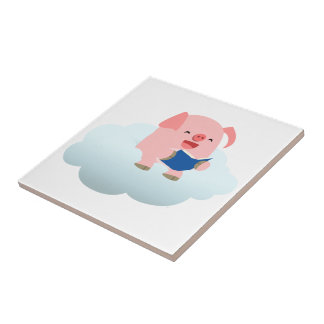 Cerâmica Leitor de Porte de Cartoon de Cubo no Azulejo de N