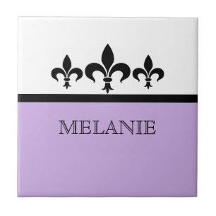 Cerâmica Lilac Swanky Fleur De Lis Azulejo