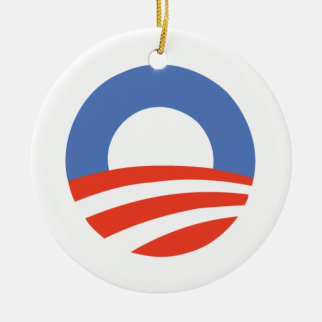 Cerâmica Logotipo de Obama - ornamento (Frente)