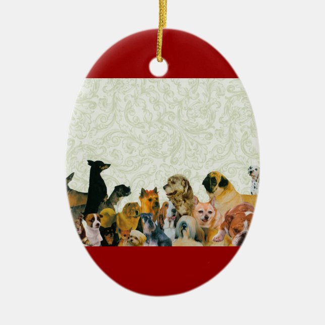 Cerâmica Lotes de ornamento da colagem dos cães (Frente)