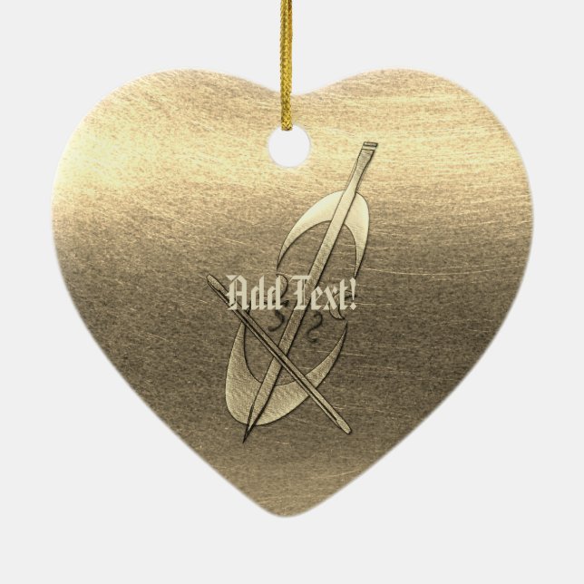 Cerâmica Love Cello Music Adicionar Ornamento de Texto (Verso)