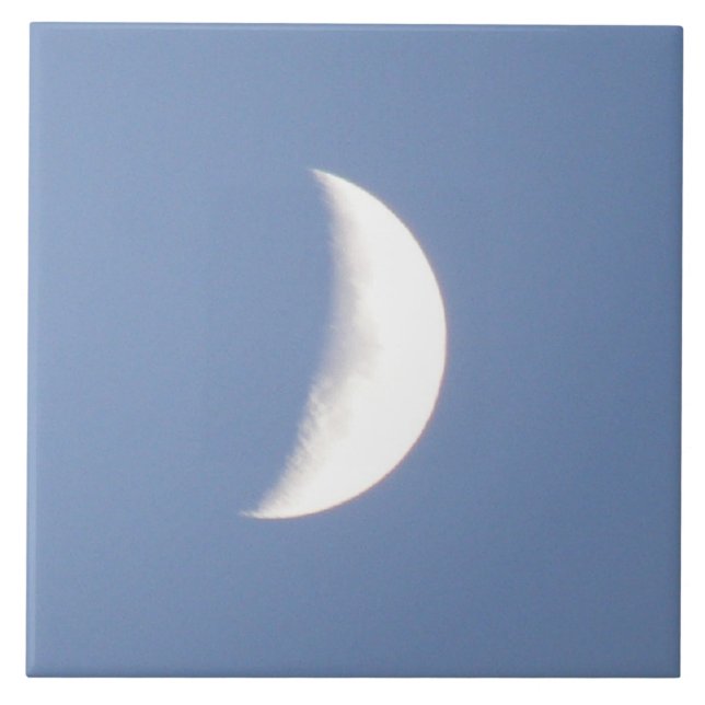 Cerâmica Lua de Crescente Lente Lindo no Azulejo de Verão (Frente)