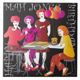 Cerâmica Mah Jongg Azulejo de aniversário atual