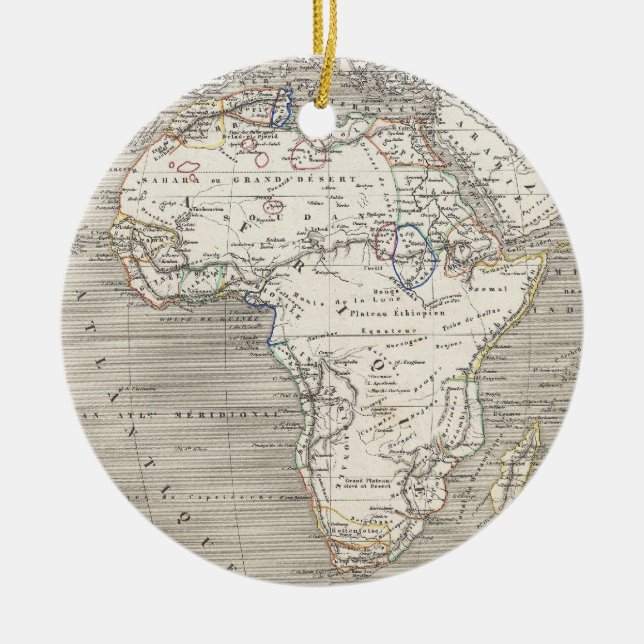 Cerâmica Mapa do vintage do ornamento de África (Frente)