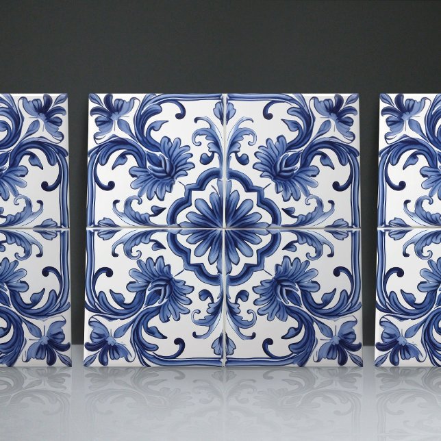 Cerâmica Marinho Azulejo Motif Ibérico de Arquitetura de Li (Criador carregado)