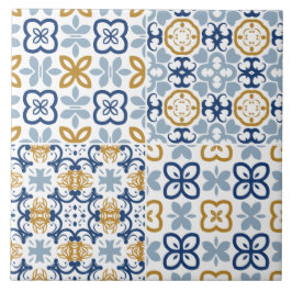 Cerâmica Marinho de aço castanho azul ilustração do azulejo