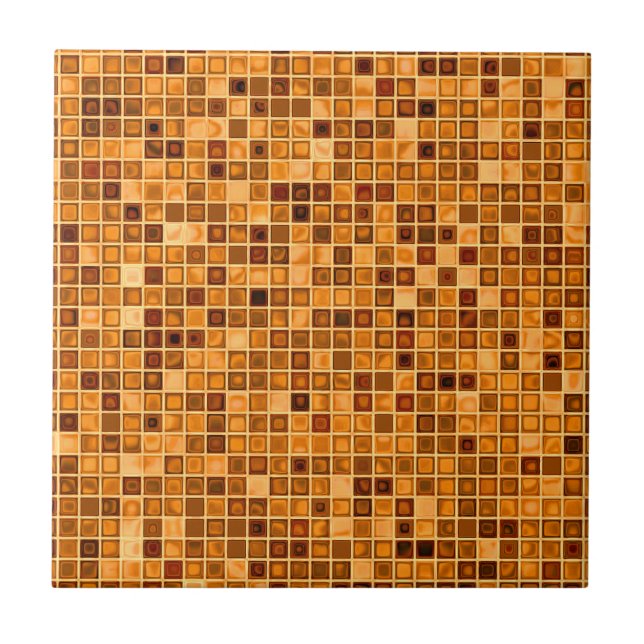 Cerâmica Matizes De Azulejo Mosaico "Watery" Laranja Rust (Frente)