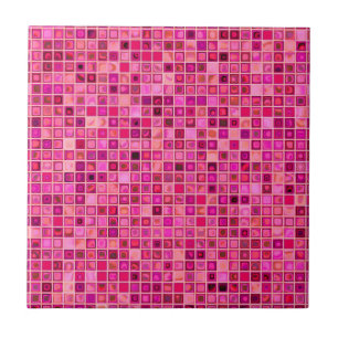 Cerâmica Matizes De Padrão De Azulejo Mosaico Rosa Escuro,