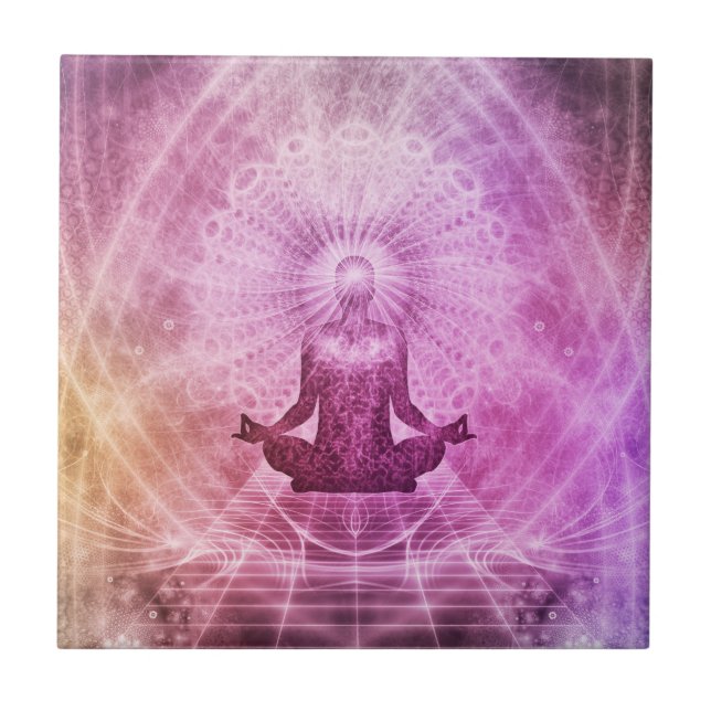 Cerâmica Meditação Chakra Yoga Azulejo de Fotos Cerâmicas (Frente)