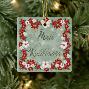 Cerâmica Mele Kalikimaka Ornamento de Árvore de Natal