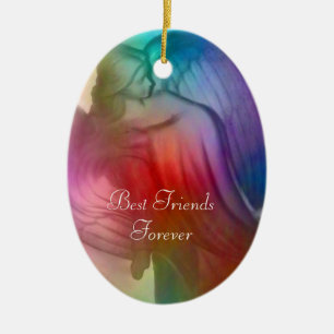 Cerâmica Melhor Amigos para Anjo de sempre - Ornamento