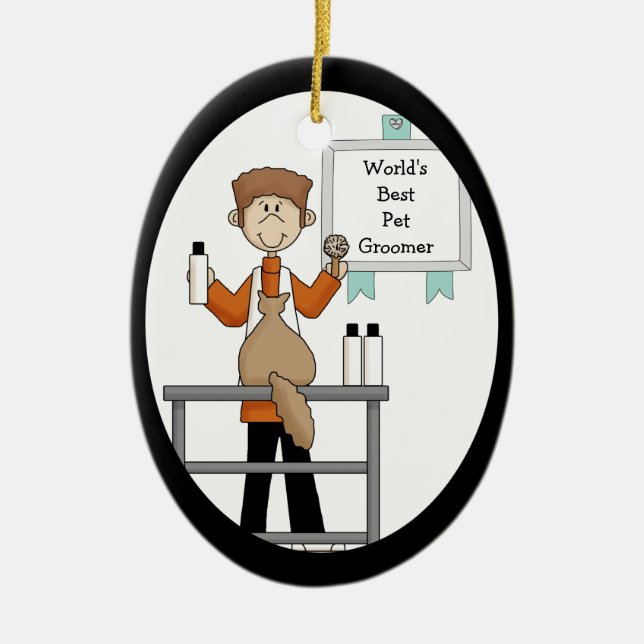 Cerâmica Melhor Ornamento de Computadores Pet (Frente)