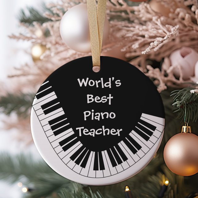 Cerâmica Melhor Ornamento de Professores de Piano do Mundo  (Criador carregado)