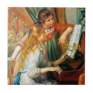 Cerâmica Meninas de Renoir no azulejo do piano