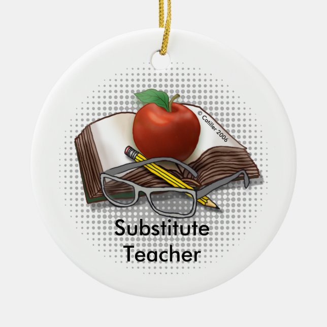 Cerâmica Meu Ornamento de Professor Substituto (Frente)