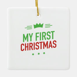 Cerâmica Meu Primeiro Ornamento Cerâmico de Natal