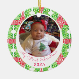 Cerâmica Meu Primeiro Ornamento de Árvore de Natal