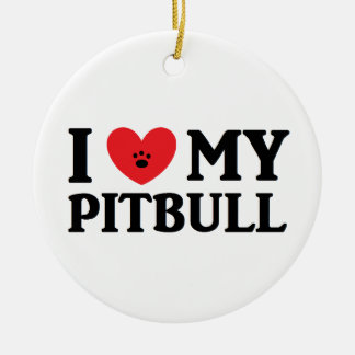 Cerâmica Mim ♥ meu ornamento de Pitbull